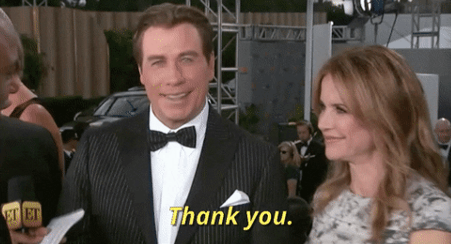 John Travolta Thank You GIF