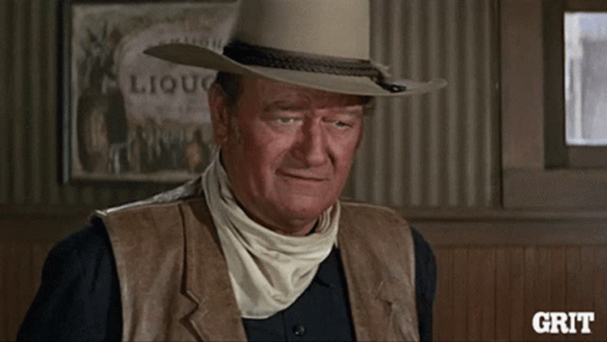 John Wayne Grinning Face GIF