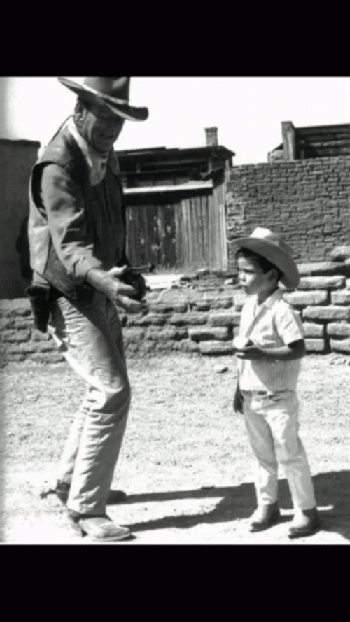 John Wayne With A Kid GIF