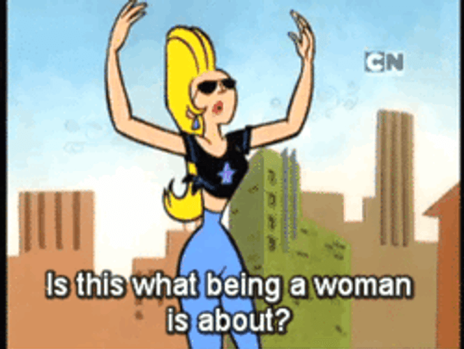 Johnny Bravo Being A Woman GIF