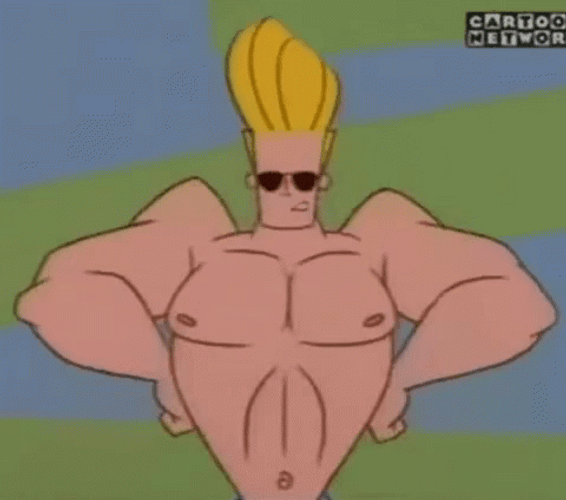 Johnny Bravo Chest Muscle Flex GIF
