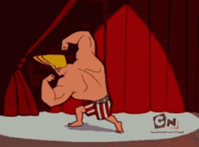 Johnny Bravo Fat Belly Flex GIF