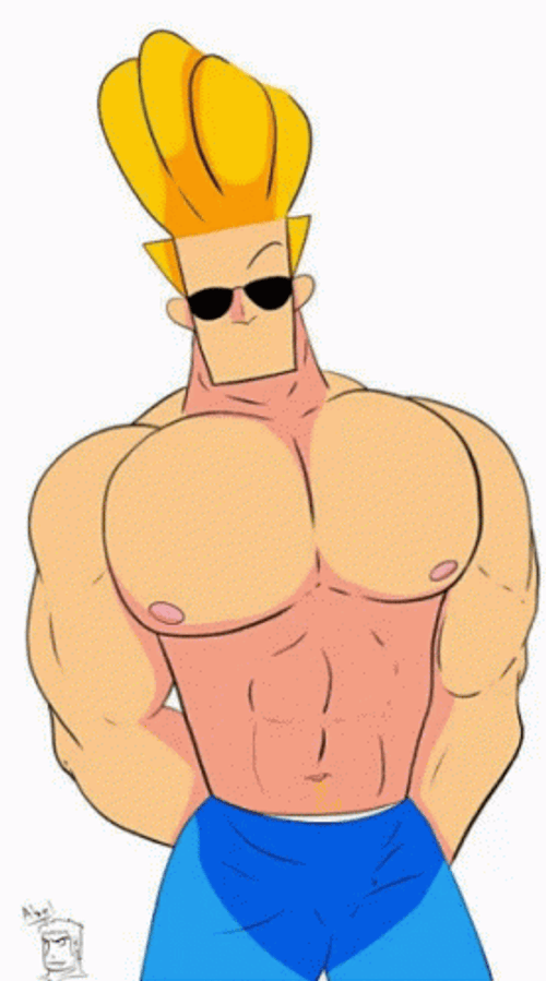 Johnny Bravo Pecs Bounce Art GIF