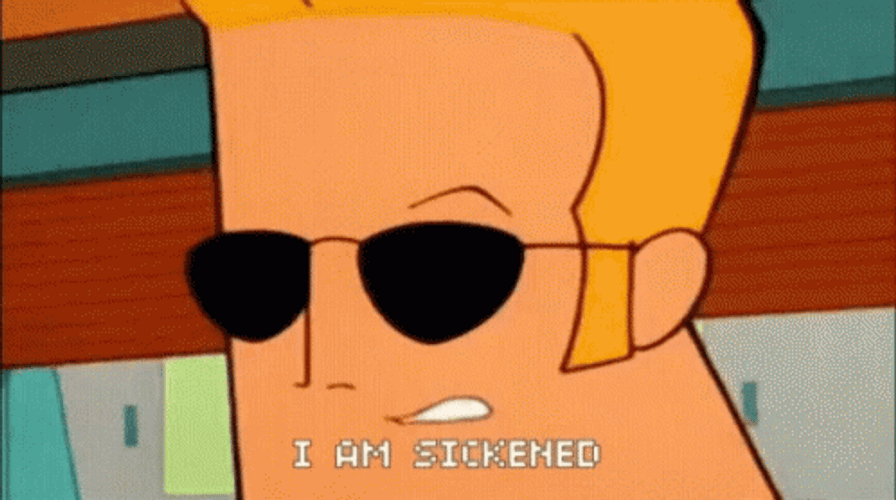 Johnny Bravo Sickened But Curious GIF