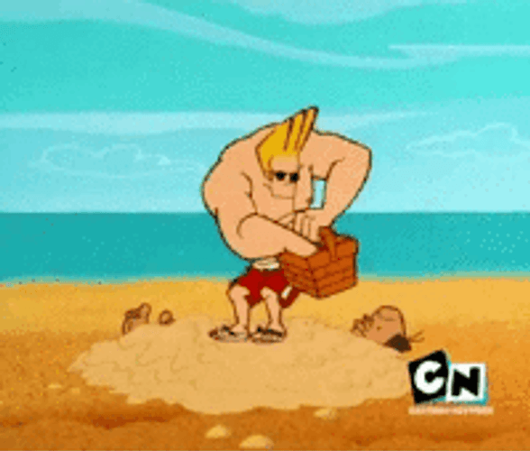 Johnny Bravo Summer Beach Throw GIF