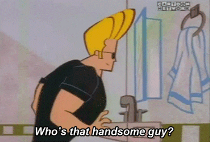 Johnny Bravo Who's That Handsome Guy GIF