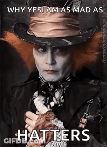 Johnny Depp As Mad Hatter In Top Hat GIF