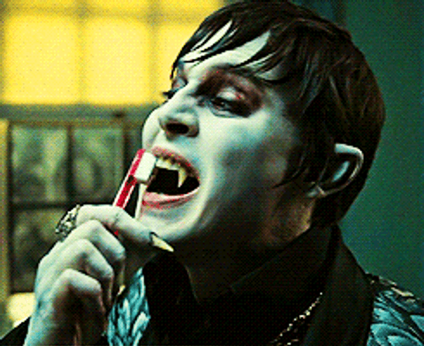 Johnny Depp Barnabas Brushing Teeth GIF