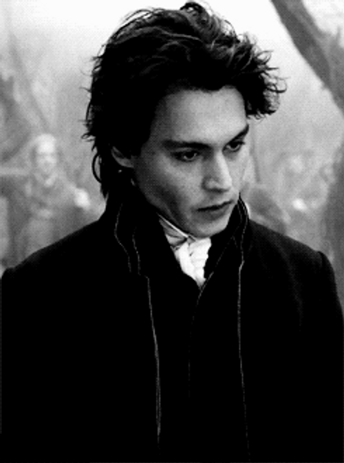 Johnny Depp Black And White GIF