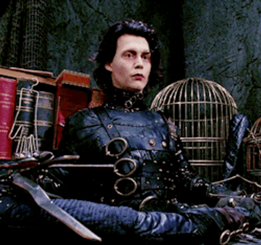 Johnny Depp Edward Scissorhands Smirking GIF