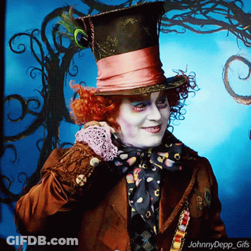 Johnny Depp Mad Hatter Alice In Wonderland GIF