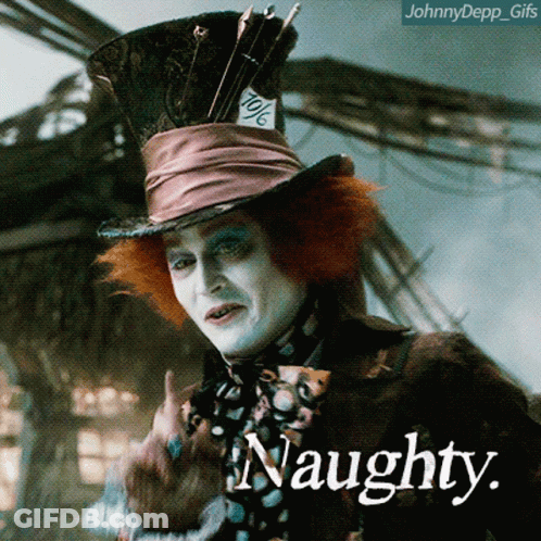 Johnny Depp Mad Hatter Giving Middle Finger GIF