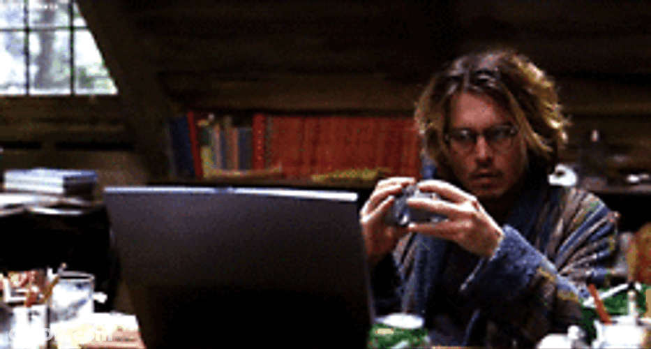 Johnny Depp Studying Things GIF