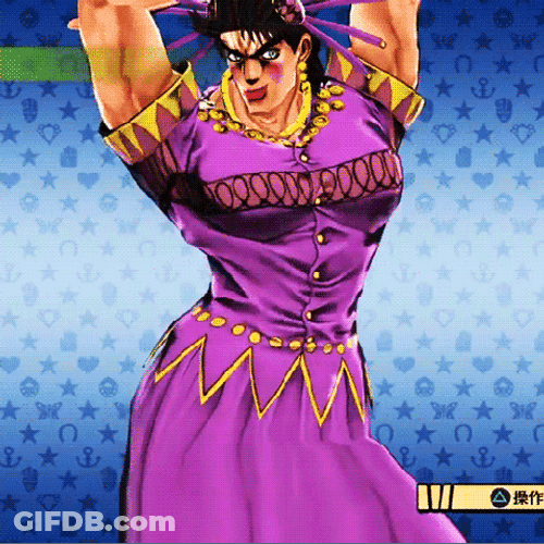 Johnny Joestar Violet Dress GIF