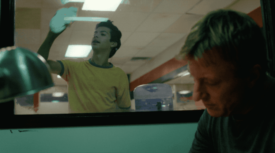 Johnny Lawrence Wax On Wax Off The Window GIF