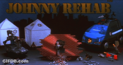 Johnny Rehab Brick Wall GIF