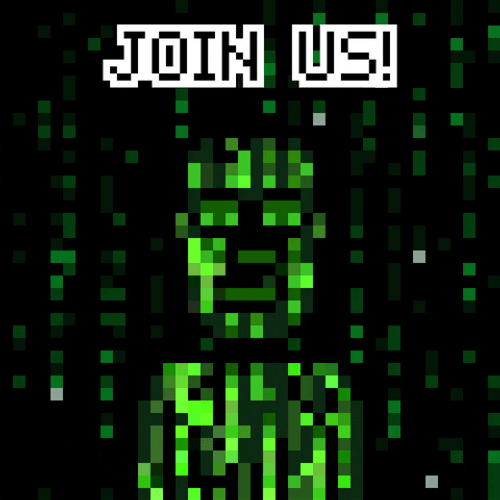 Join Us Flashing Matrix Screen Effect GIF
