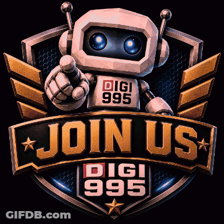 Join Us Sign With Pointing Robot GIF