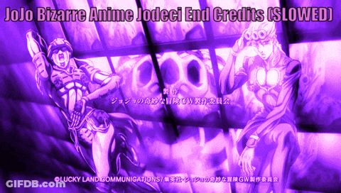 Jojo Bizarre Anime Jodeci End Credits Is Slowed In Purple GIF