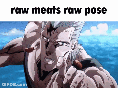JoJo Man Pointing At Camera Raw Meats Raw Pose GIF