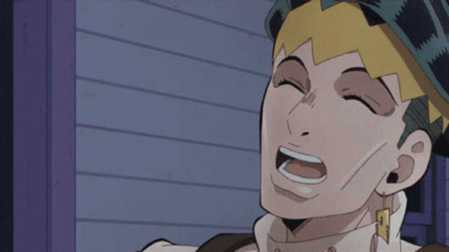Jojo's Bizarre Anime Josuke Laughing Out Loud GIF
