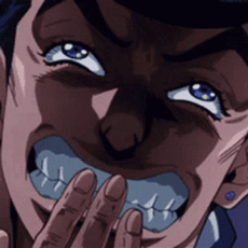 Jojo's Bizarre Josuke Trying Hard Not To Laugh GIF