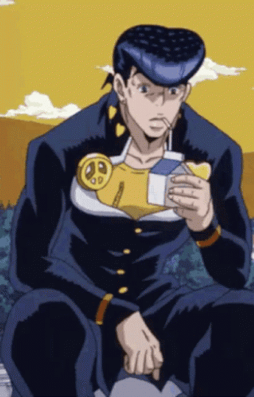 Jojos's Bizarre Adventure Relaxed Josuke Drinking GIF