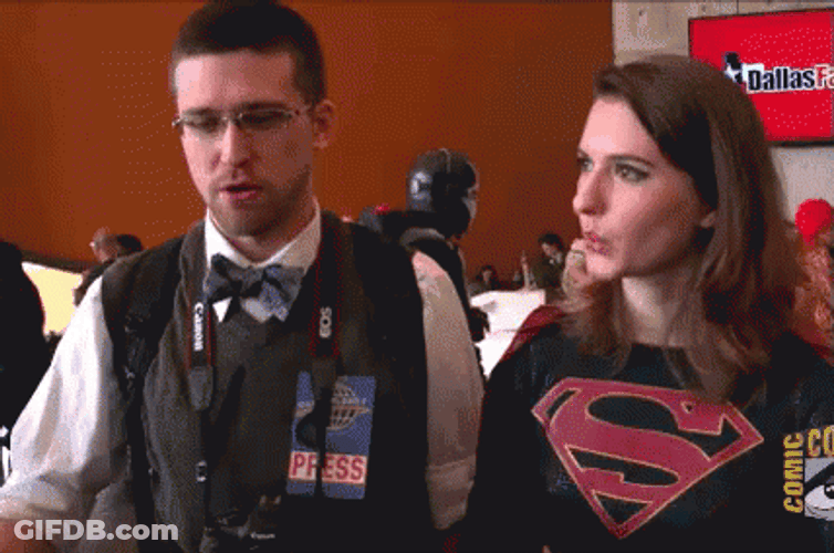 Joke Over Head Gesture Supergirl Interview GIF