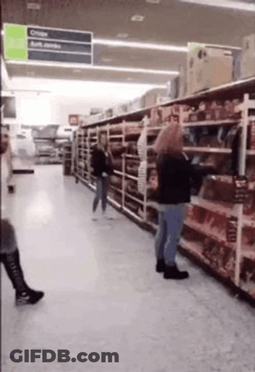 Joke Over Head Supermaket Prank GIF