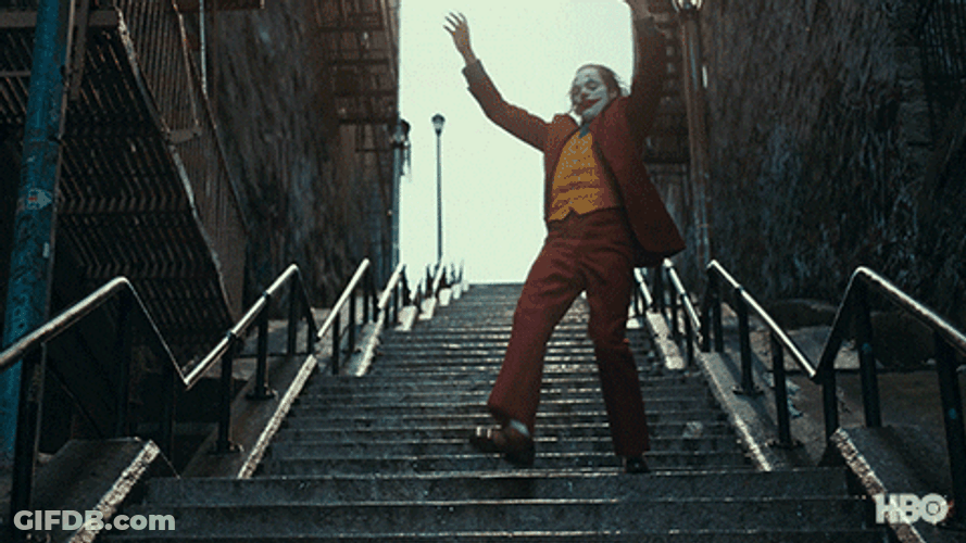 Joker Crazy Stair Dance GIF