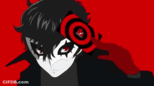 Joker From Persona 5 Is Wearing Headphones On His Head . GIF