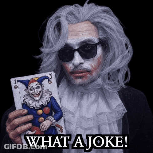 Joker Holding Card Saying What A Joke GIF