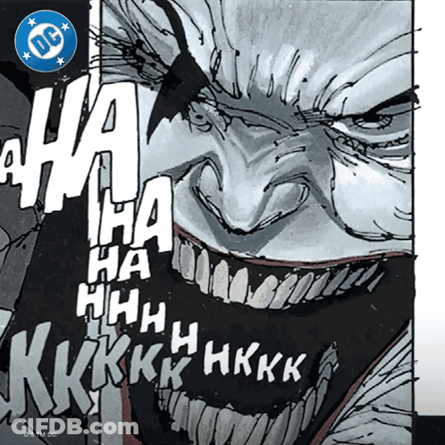 Joker Laughing Comic Book Cover GIF