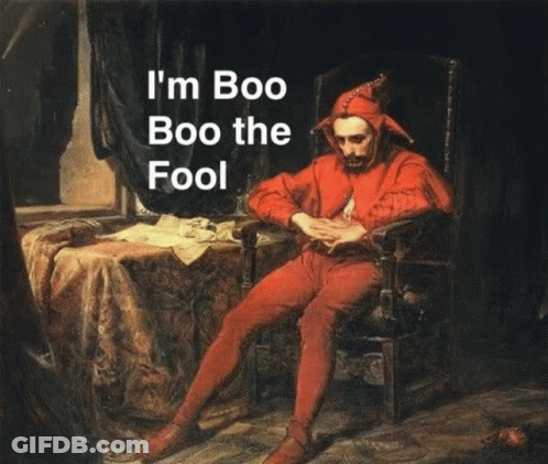 Joker Painting Saying I'm Boo Boo The Fool GIF