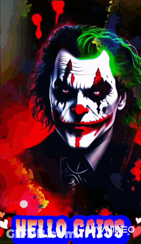 Joker Poster Saying Hello Gayss GIF