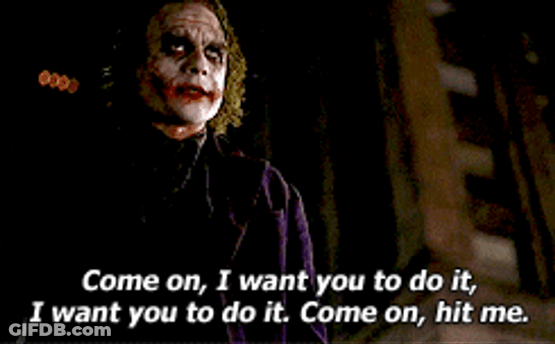 Joker Saying Come On Hit Me GIF