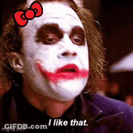 Joker With Hello Kitty Bow Saying I Like That GIF