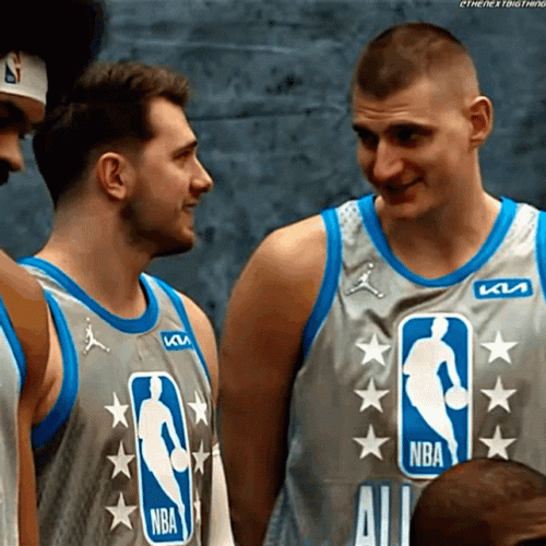 Jokic Laughing With Luka GIF