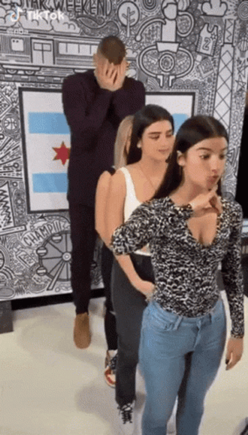 Jokic Making Tiktok With Girls GIF