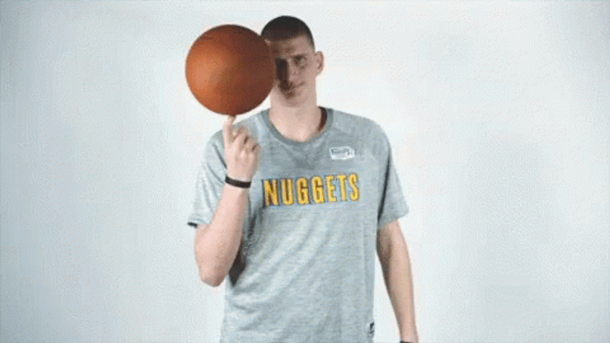 Jokic Spinning Ball GIF