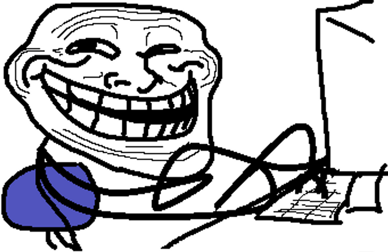 Joking Troll Face Typing GIF