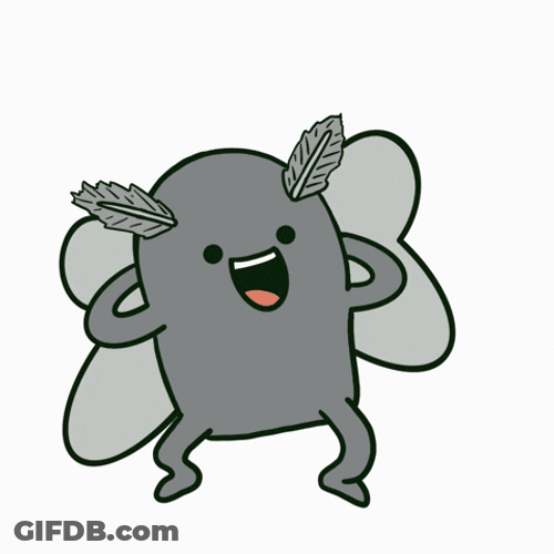 Jollu Gray Moth Dancing GIF