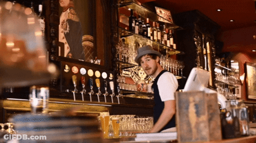 Jolly Bartender Is On The Make GIF