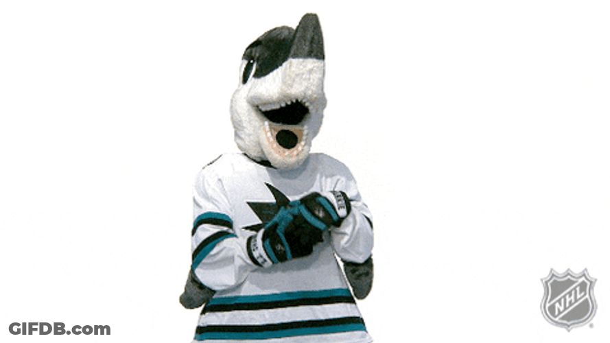 Jolly Dancing Shark Mascot GIF