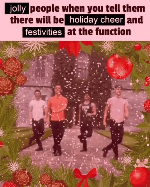 Jolly People Having Funny Holiday Cheer GIF