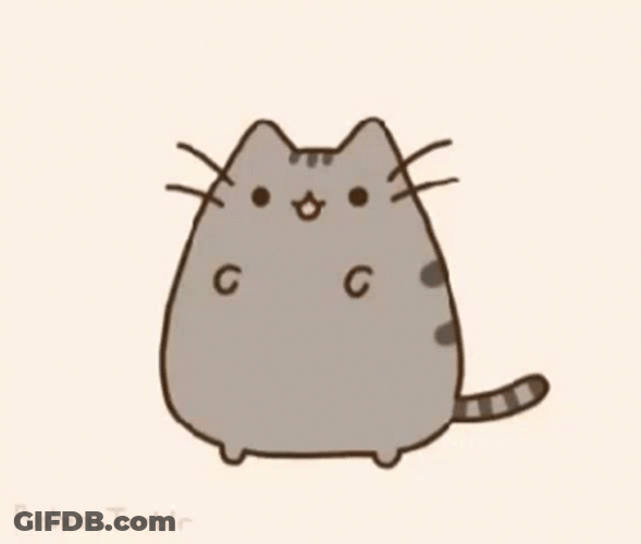 Jolly Pusheen Cat Swaying Tail GIF