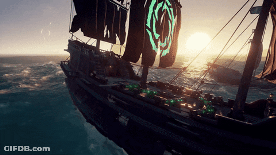 Jolly Roger Boat Attacking GIF