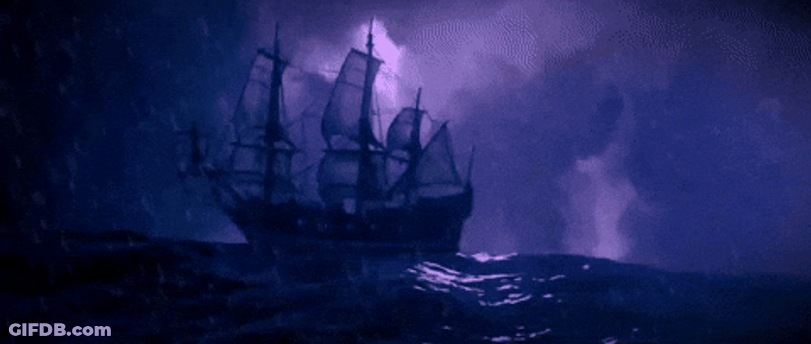 Jolly Roger On A Stormy Sea GIF