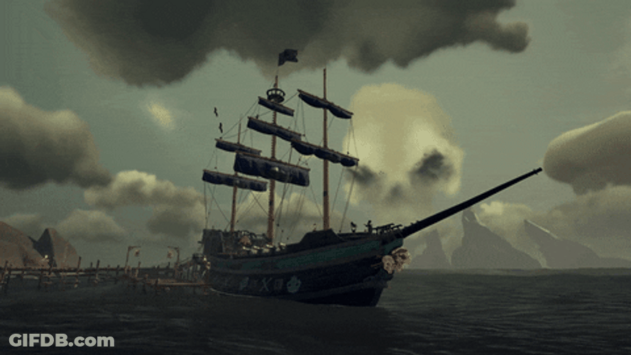 Jolly Roger Skull On The Sky GIF