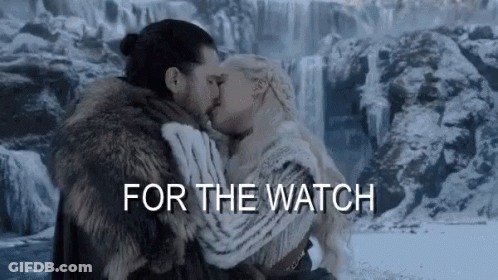Jon Snow And Daenerys Targaryen Kissing Waterfall For The Watch GIF